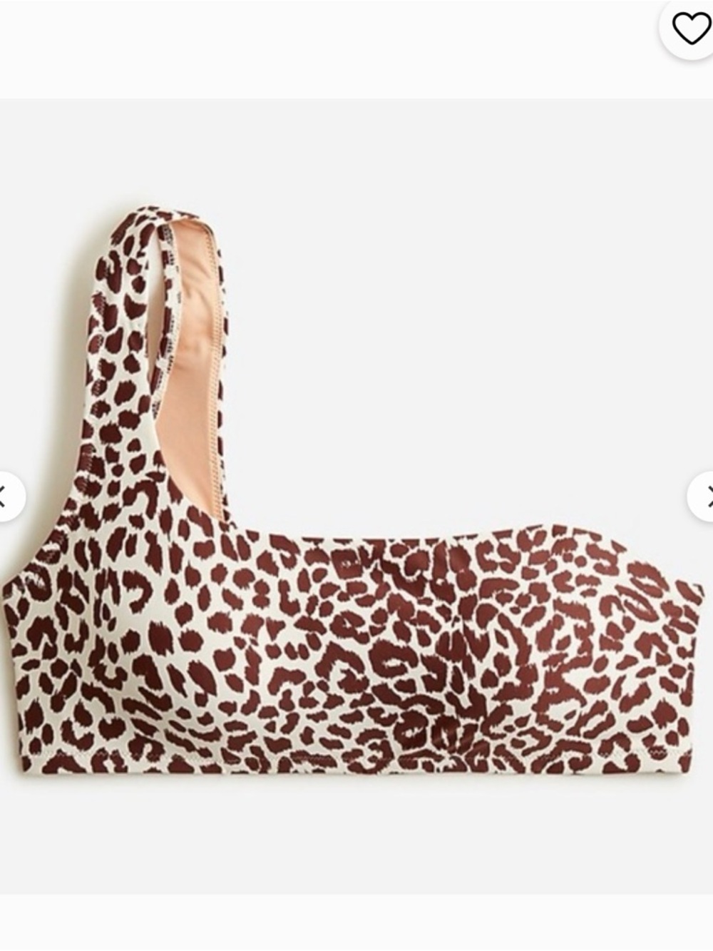 Jcrew Leopard Print One-Shoulder Bikini Top - Brown & Cream s